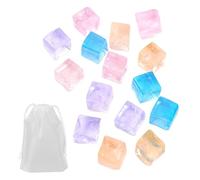 15 Pieces Of Ice Cube Squeeze Toys, 1 Piece Of Storage Bag, Soft Three-Dimensional Cube Toys, Decompression Mini Toys