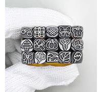 15 Pieces of Metal Stamping Design Stamp Kit, Gold, Silver, Jewelry, Leather, Clay, Wood, Steel Stamp Mold (Mushrooms)