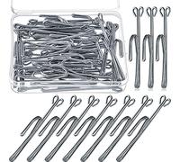 15 Pieces Slip on Drapery Hooks Metal Pins Stainless Steel Drapery Pins and Hook Door Curtain Hangers for Window Door Curtain and Bathroom (Silver)