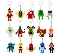 15 Pieces Steal a Brainrot Meme Keychain Italian Brainrots Cute Funny PVC Keyring Novelty Collectible Figures Pendant Creative 67 Strawberry Elephant Collectible Toys for Fans Friends Kids Adults