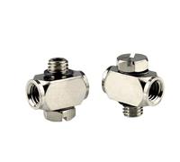 15 Pieces Tee-Type Tube Hose Barb M5 Two-Way Female M5 Brass Air Pneumatic Pipe Fitting Copper