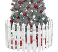 15 Pieces Thick White Plastic Picket Fence Christmas Tree Fences Mini Fence Decoration For Christmas Wedding Party Garden Home, 12 Inches