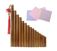 15 Pipes Traditional Brown Pan Flute G Key Chinese Musical Instrument Pan Pipes Woodwind Instrument
