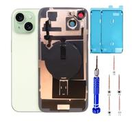 15 Plus Back Glass Replacement Kit with Plate & Flex Cable and All Parts, Green, 6.7 Inch for iPhone 15Plus Back Cover Glass, with Repair Tools (Green)