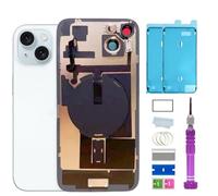 15 Plus Back Glass Replacement with Plate & Flex Cable and All Parts for iPhone 15plus Back Cover Glass (Blue, 6.7 Inch) + Waterproof Tape + Repair Tools (Blue)