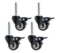 15" Polyurethane Swivel Plate Casters - Heavy Duty 100kg Capacity Wheels for Workbench Trolley & Furniture - Threaded Rod Design for Smooth Mobility