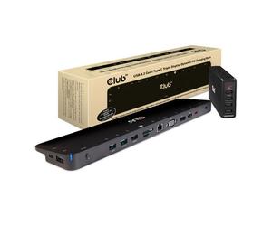 15 Port CLUB3D Docking Station, 3x USB 3.2 Gen 1 Type C, 5x USB Type A, HDMI/DP/