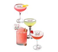 15 Pre-Cut Christmas Drink Up Funny Humerous Edible Wafer Paper Cocktail Drinks Champagne Prosecco Toppers Decorations - 5cm circles