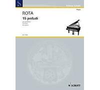 15 Preludi Per Pianoforte Nino Rota Piano Book [Softcover] Schott Music