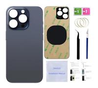 15 Pro Back Glass Replacement for iPhone 15 Pro Back Cover Glass (Blue Titanium, 6.1 Inches) with Pre-Installed Tape +Installation Instruction + Repair Tools (Blue Titanium)