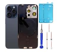 15 Pro Back Glass Replacement Kit with Plate & Flex Cable and All Parts, Blue Titanium, 6.1 Inch for iPhone 15Pro Back Cover Glass, with Repair Tools (Blue Titanium)