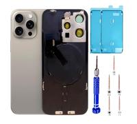 15 Pro Back Glass Replacement Kit with Plate & Flex Cable and All Parts, Natural Titanium, 6.1 Inch for iPhone 15Pro Back Cover Glass, with Repair Tools (Natural Titanium)
