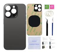 15 Pro Max Back Glass Replacement for iPhone 15 Pro Max Back Cover Glass (Black Titanium, 6.7 Inch) with Pre-Installed Tape +Installation Instruction + Repair Tools (Black Titanium)