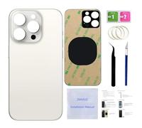 15 Pro Max Back Glass Replacement for iPhone 15 Pro Max Back Cover Glass (White Titanium, 6.7 Inch) with Pre-Installed Tape +Installation Instruction + Repair Tools (White Titanium)