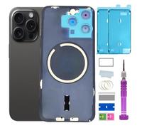 15 Pro Max Back Glass Replacement for iPhone 15 Pro Max Back Glass (6.7 Inches) with Pre-Installed Plate + Camera Frame + Lens + Reparing Tools (Black Titanium)