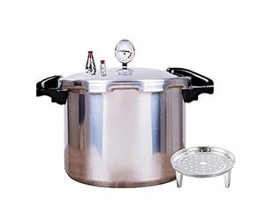 15 quart High capacity pressure cookers with cooking rack canning pressure canner with gauge Explosion proof safety valve Extra-large size great for big canning jobs/natural gas-open flame