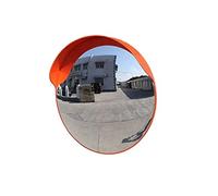 15" Red Convex Traffic Mirror, Unbreakable Wide Angle Lens with Visor to Improve Safety on Road, School and Community, Durable Outdoor Monitoring Solution