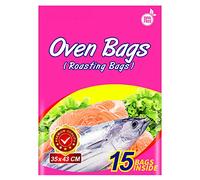 15×Roasting Oven Bags, Cooking Roasting Bags Medium Size for Meats Chicken Fish Vegetables (1, 35 x 43 cm)