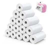 15 RollsKids Camera Paper Roll for Kids Camera Instant Print Paper Rolls, 57 x 25mm Thermal Papers for Kids Instant Cameras, for POS Terminal/Cash Register/Mini Printers, 4.5 M in Total