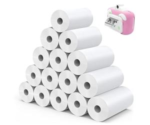 15 RollsKids Camera Paper Roll for Kids Camera Instant Print Paper Rolls, 57 x 25mm Thermal Papers for Kids Instant Cameras, for POS Terminal/Cash Register/Mini Printers, 4.5 M in Total