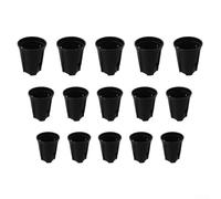 15 Self Watering Pots with Deep Reservoirs for Orchids Herbs Succulents and Other Common Houseplants (Black)