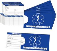15 Set Blue Medical Condition Emergency Contact Id Wallet Card Medical Equipment Inside Pocket Size Card Medical Alert Wallet Medication List Medical Caretakers Cards for Retirement Community