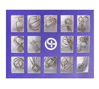 15 Set Metal Puzzle Ring Link Buckle Untie Game Brain Teaser for All Ages (As the picture, One Size)