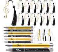 15 Sets Music Party Favors Include 15 Where Words Fail Speaks Music Pens 15 Metal Musical Symbols Bookmark with Tassels Musical Choir Prizes Gifts Piano Teacher Gift for Artists Office Supplies