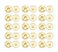 15 Sets Sew-on Snap Buttons, Metal Press Studs Snap Fasteners for Clothes, Purses, Handbags & DIY Craft Sewing Projects (15mm) - Snap Buttons & Studs for Clothing Included (Gold)