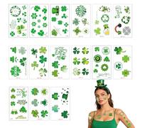 15 Sheet St.Patrick's Day Shamrock Tattoos, St. Patrick's Day Temporary Tattoo Stickers, Shamrock Temporary Tattoo Stickers for Kids Adults, Saint Patricks Days Accessories, for Saint Patricks Days