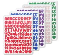 15 Sheets 1/2 Inch SHUNYINLAI Letter Number Stickers - 1680 Pieces Capital Small Sticker for Scrapbook,Name,Water Bottle,Cap,Crafts and DIY.（Red&Green&Blue&Purple&Pink）