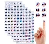 15 Sheets 1 to 300 Vinyl Consecutive Number Stickers Small Round Stickers Self-Adhesive Number Labels Inventory Organizing Stickers Decal for Storage, Boxes, Toolbox, Indoor, Outdoor (0.4 Inch)