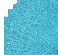 15 Sheets A4 Blue Glitter Cardstock, 300gsm Non Shed Glitter Craft Paper for Scrapbook DIY Art Project Greeting Cards Party Decoration