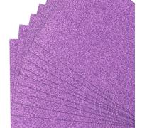 15 Sheets A4 Light Purple Glitter Cardstock, 300gsm Non Shed Glitter Craft Paper for Scrapbook DIY Art Project Greeting Cards Party Decoration