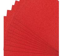 15 Sheets A4 Red Glitter Cardstock, 300gsm Non Shed Glitter Craft Paper for Scrapbook DIY Art Project Greeting Cards Party Decoration