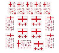 15 Sheets England Flag Tattoos, England Temporary Tattoo Transfer Stickers for St.George's Day Euro Football Fan Party Decorations, World Cup European Cup International Competitions