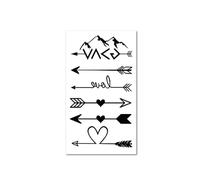 15 Sheets Small Cute Temporary Tattoo Sticker Set - Arrow Heart Mountain Love Totem Designs For Hand Neck Face Wrist Finger Waterproof Fake Body Art