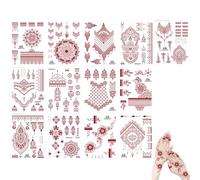 15 Sheets Temporary Tattoo Sticker,Indian Mandala Flower Tattoo,Temporary Tattoos for Women,Waterproof Fake Tattoos for Neck Chest Arms Legs