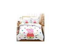 (15, Single) Kids Cartoon 3D Peppa Pig Duvet Cover Pillowcase Single Double Bedding Set Gift