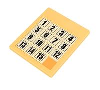 15 Slide Number Puzzle brain Teasers Portable for Game Toddler Yellow, 16 x 1 x 13.5cm