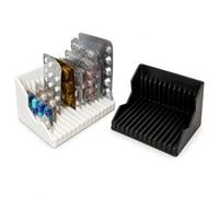 15 Slots Blister Pack Pill Organiser for Elderly (2, Black & White)