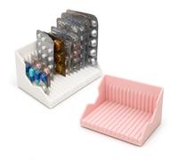 15 Slots Blister Pack Pill Organiser for Elderly (2, White & Pink)