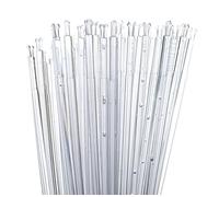 15" Snap Lock Permanent Locking Clear Balloon Stick with Bubbles (100 pack)