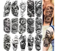 15 Spear, Compass, And Sailboat Temporary Tattoo Stickers For Arms And Lower Legs