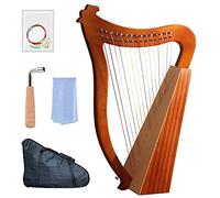 15 String Lyre Harp - Ancient Style Handheld String Instrument with Tuning Wrench and Pick Up, Includes Gig Bag for Beginners and Music Lovers, Great for Kids and Adults