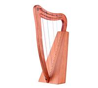 15-String Lyre Harp Wooden String Instrument with Carry Bag Strap Cleaning Cloth Tuning Wrench Pickup for Beginners