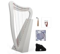 15 Strings Irish Celtic Harp for Music Lovers Beginners, Nylon Strings Lyre Harp with Durable Bag Tuning Wrench Music Book and Spare Strings(White)