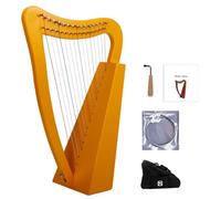 15 Strings Irish Celtic Harp for Music Lovers Beginners, Nylon Strings Lyre Harp with Durable Bag Tuning Wrench Music Book and Spare Strings(Yellow)