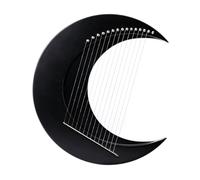 15 Strings Lyre Harp, Crescent Moon Wooden String Instrument, with Tuning Wrench, Extra Strings, Lyre Harp Kit Gift, for Kids Adults Beginner(Black)