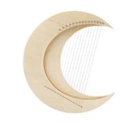 15 Strings Lyre Harp, Crescent Moon Wooden String Instrument, with Tuning Wrench, Extra Strings, Lyre Harp Kit Gift, for Kids Adults Beginner(Yellow)